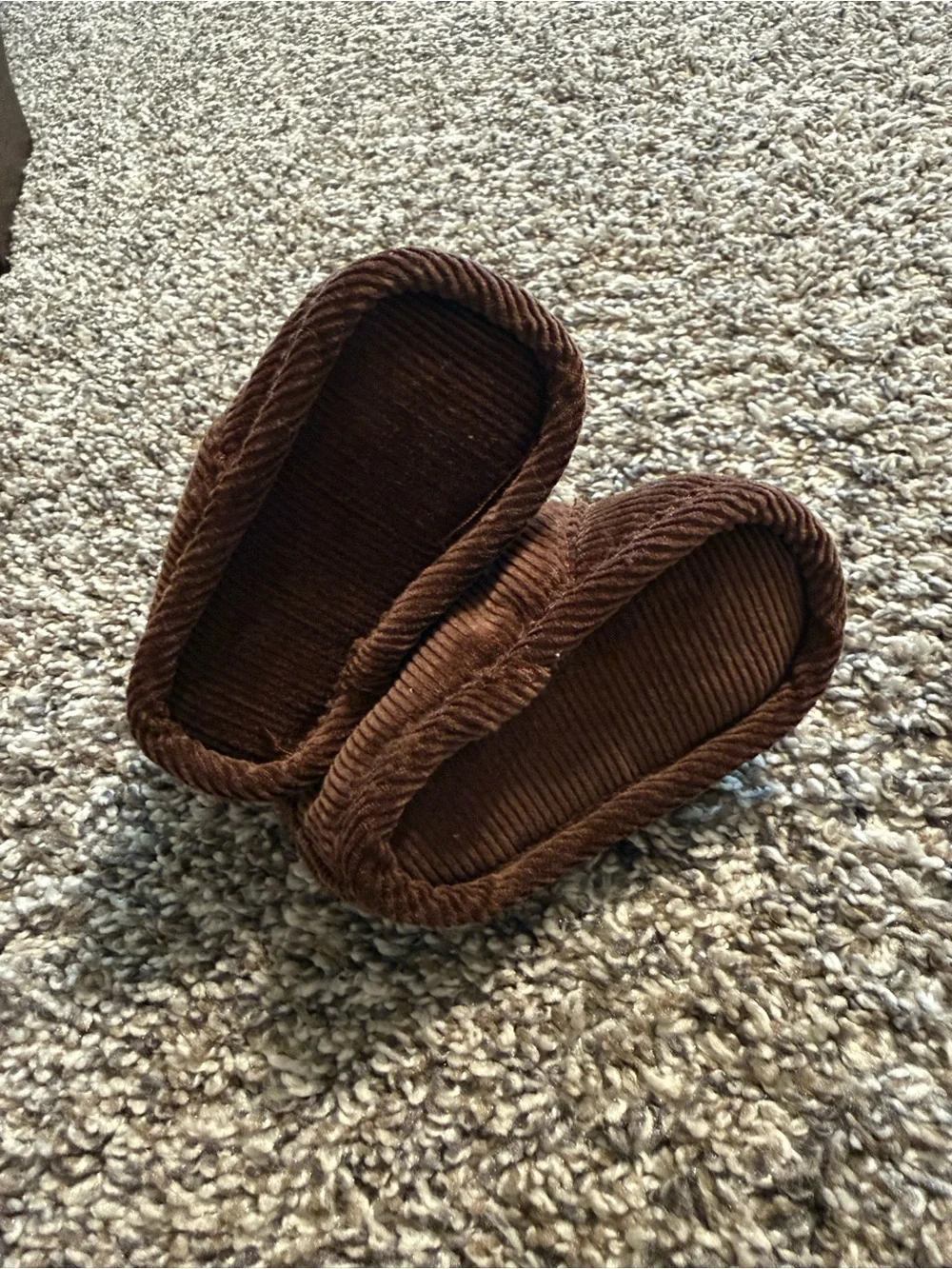 Vintage Corduroy Velcro Baby Shoes in Brown